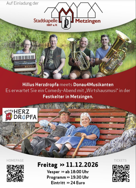 Plakat zur Veranstaltung Hillu's Herzdropfa